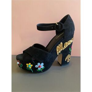 Dolce & Gabbana Black Suede Sandals NWT Original Box and Dust Cover
